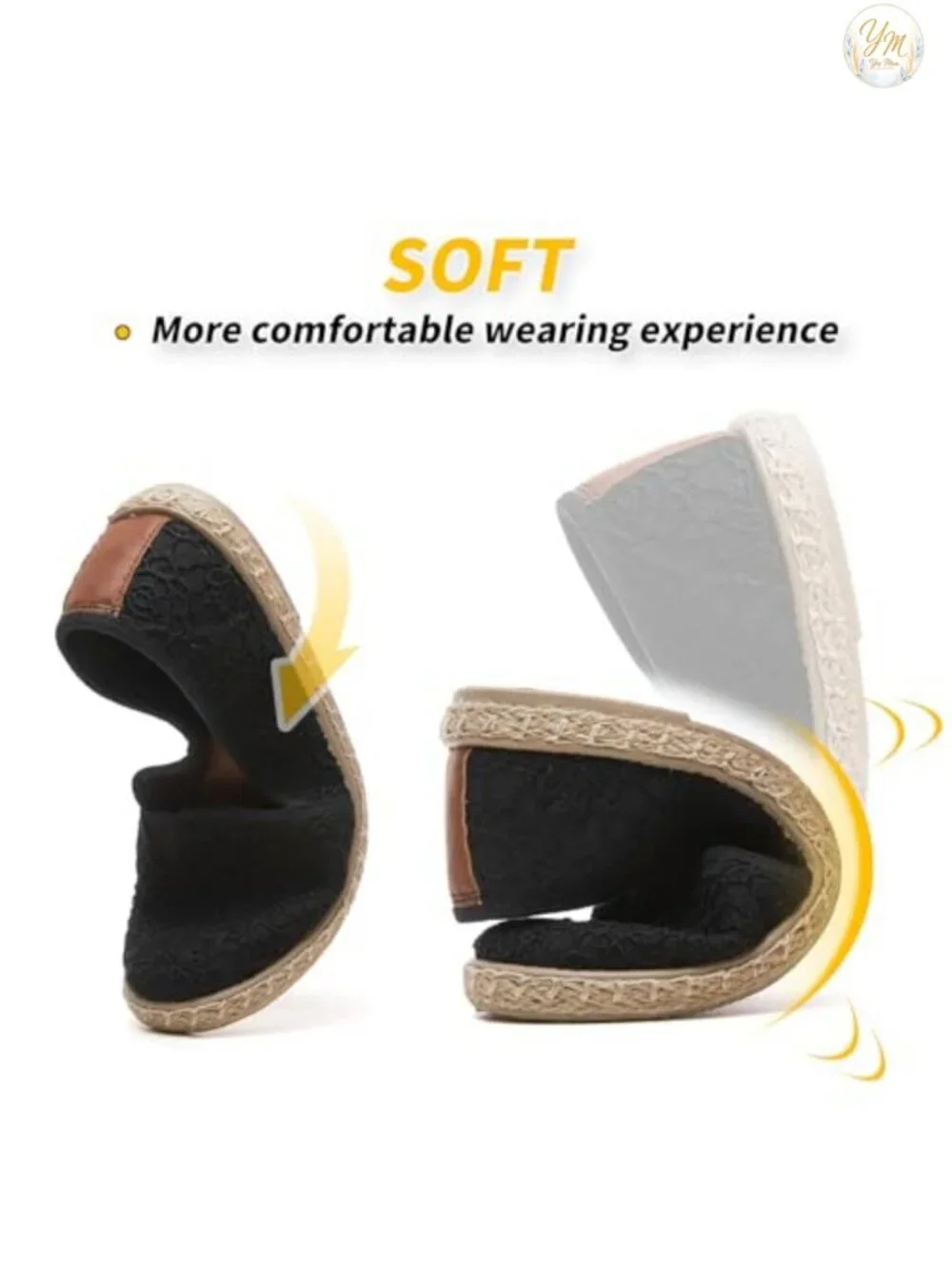 Women's Embroidered Lace Ballet Flats with Memory Foam Insole - Slip On Dress
